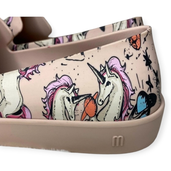 MELISSA Ground Unicorn Print Sneakers Slip On Loafer Shoes Sz 10 Pink Fairycore‎ - Picture 8 of 10